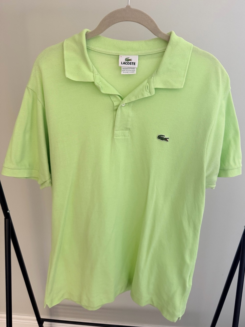 Vintage LACOSTE Light Green Classic Short Sleeve Polo Top Men’s Size Large (5)